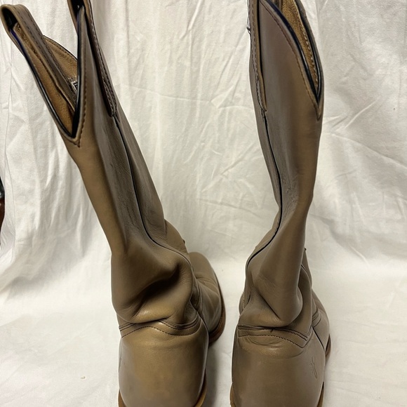 Tan Leather Cowboy Boots vintage frye size 10 1/2 d - Picture 5 of 7